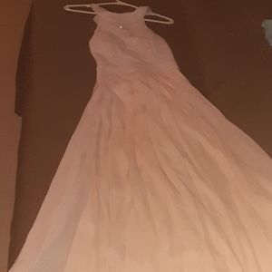 Long pink prom dress